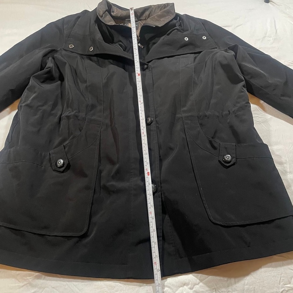 Gallery Women's M Black Field Jacket Brown Contrast Collar Lined Utility Coat - Picture 11 of 15
